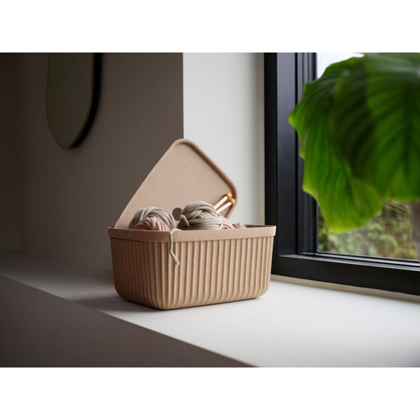 Světle hnědé úložné boxy v sadě 2 ks s víkem 32x23x20,5 cm Pulp – Zone-image-1
