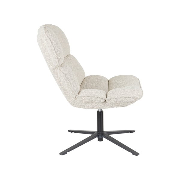 Krémové otočné křeslo z textilie bouclé Bros – White Label-image-3