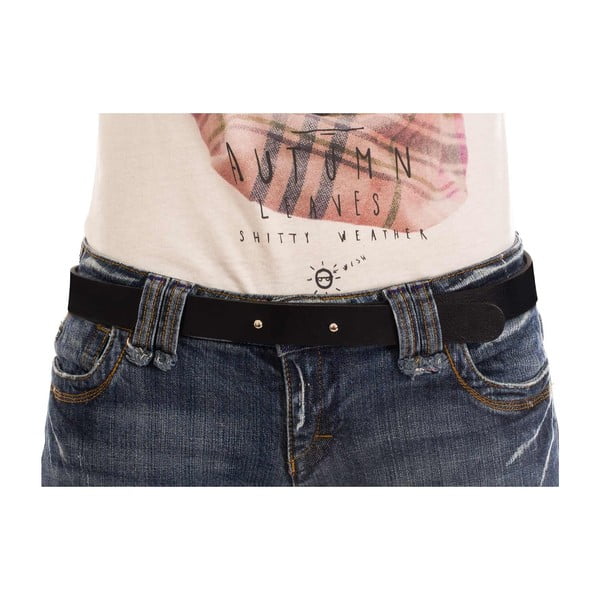 Černý dámský kožený pásek Woox Bini Ater, délka 92 cm-image-4