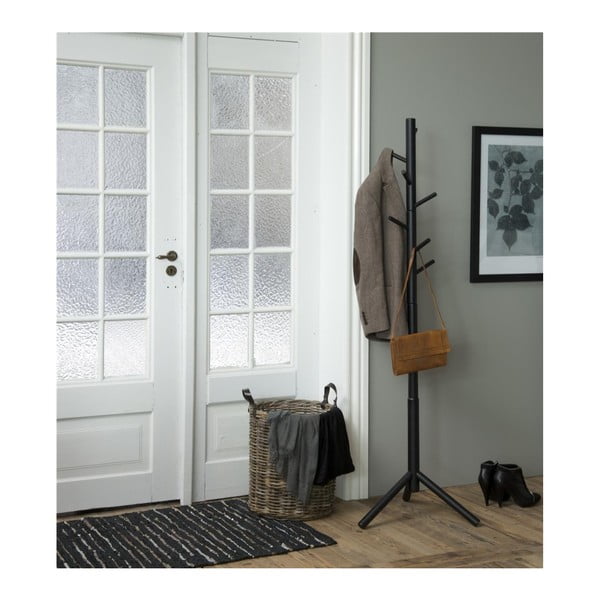 Černý věšák z kaučukového dřeva Bremen - Actona-image-1