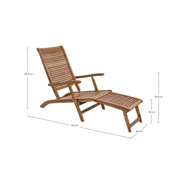 Dřevěné zahradní lehátko v přírodní barvě Noemi – Bizzotto-image-3
