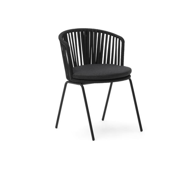 Černá kovová zahradní židle Saconca – Kave Home