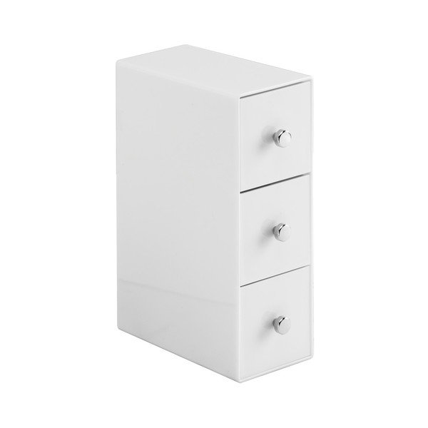 Bílý úložný box s 3 šuplíky InterDesign Drawers Tower, výška 18  cm-image-1