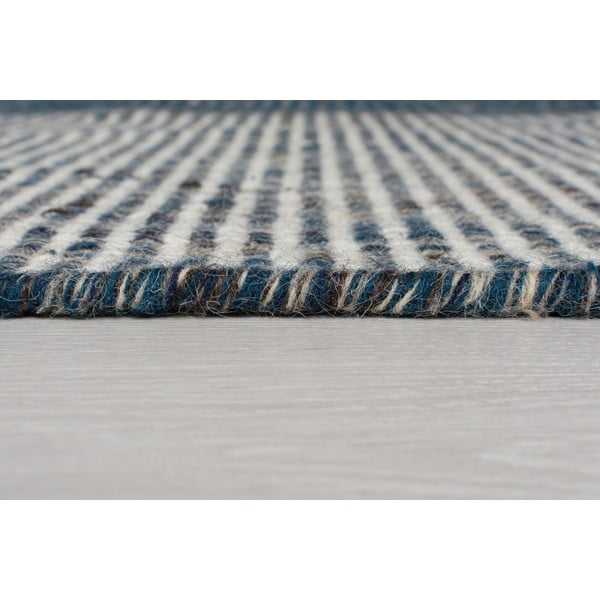 Modrý vlněný běhoun Flair Rugs Anu, 60 x 200 cm-image-3