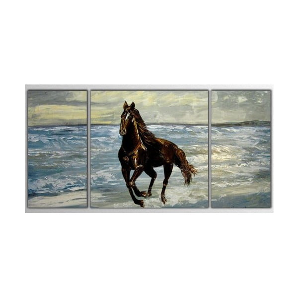 3dílný obraz Asymetric Horse, 80x40 cm