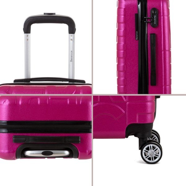 Sada 3 růžových cestovních kufrů Berenice Typo-image-1
