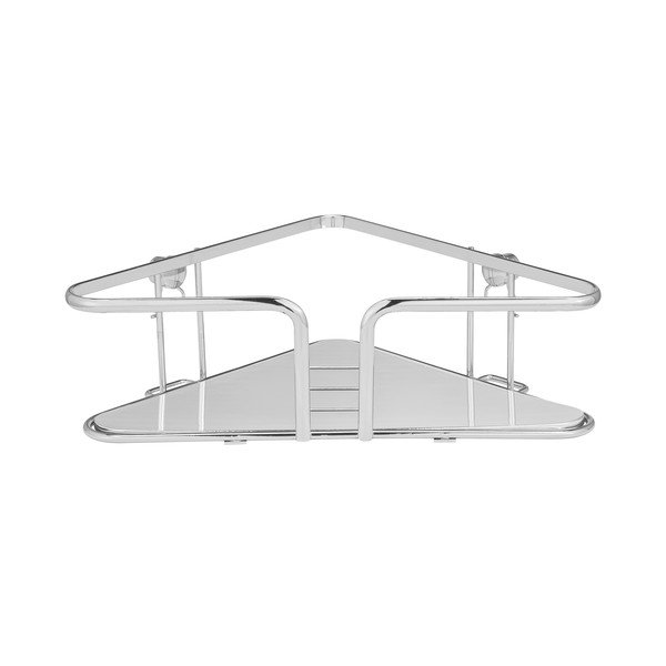 Stříbrná rohová nástěnná koupelnová polička z nerezové ocele Termoli - Wenko-image-2