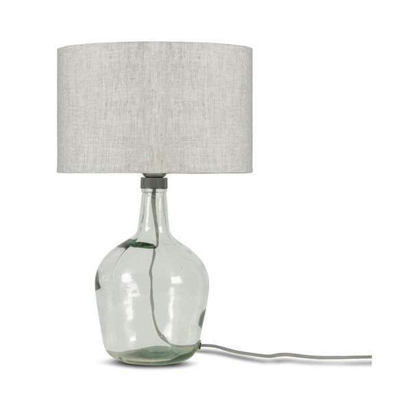 Stolní lampa se světle béžovým stínidlem a konstrukcí z recyklovaného skla Good&Mojo Murano, ⌀ 30 cm