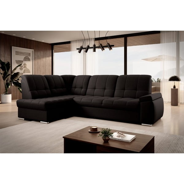 Hnědá rozkládací/s úložným prostorem rohová pohovka (levý roh/do L) Sado – ELTAP-image-4