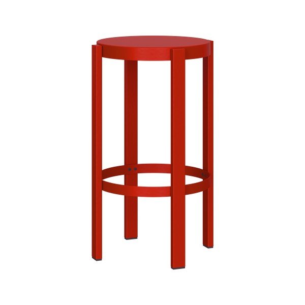 Červená ocelová barová stolička (výška sedáku 65 cm) Doon – noo.ma