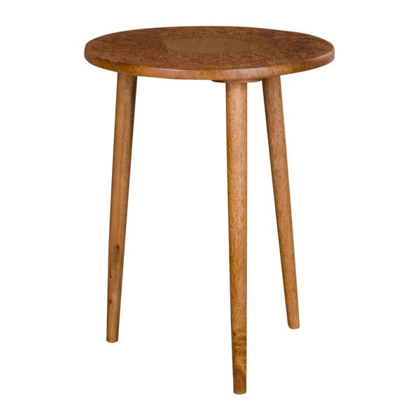 Odkládací stolek z mangového dřeva House Nordic Makalu, ø 35 cm