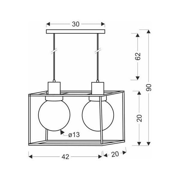Černé závěsné svítidlo 20x42 cm Retro 2 – Candellux Lighting-image-1