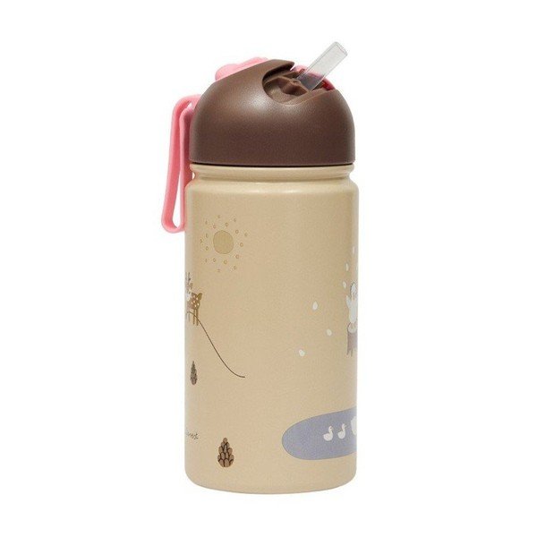 Světle hnědá hliníková dětská lahev 360 ml Friends in the Forest – OYOY Mini