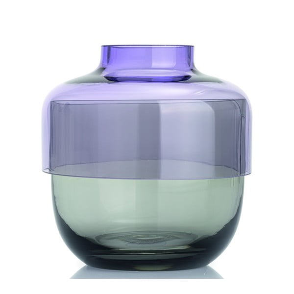 Sada 2 šedo-fialových skleněných váz LEONARDO Fusione