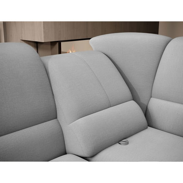 Šedá sametová rozkládací/s úložným prostorem rohová pohovka (pravý roh/do L) Siber – ELTAP-image-1