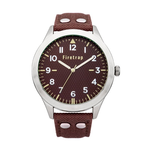 Pánské hodinky Firetrap Gents Brown Strap/Brown Dial, 45 mm