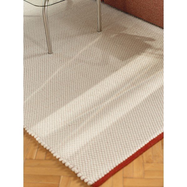 Červený/béžový ručně tkaný vlněný koberec 140x200 cm Lenu – noo.ma-image-3