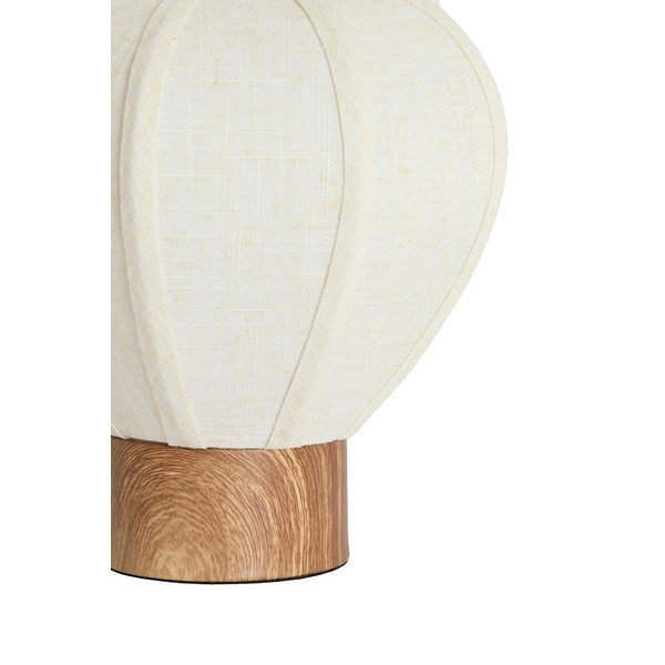 Krémová kovová stolní lampa s textilním stínidlem (výška 23,5 cm) Kyzo – Light & Living-image-2