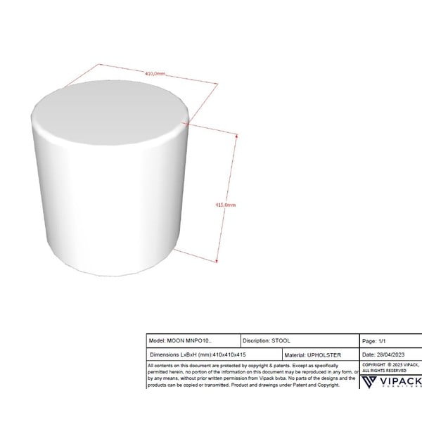 Bílý dětský puf z textilie bouclé MOON – Vipack-image-3