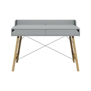 Šedý psací stůl Lotta BELLAMY, šířka 120 cm
