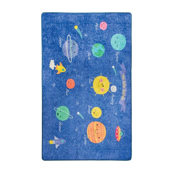 Dětský modrý koberec Space, 140 x 190 cm