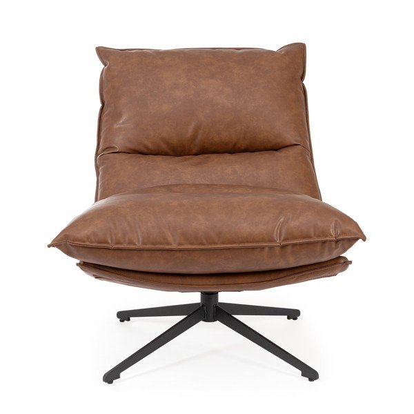 Koňakově hnědé křeslo s úložným prostorem z imitace kůže Alanez – Bizzotto-image-2