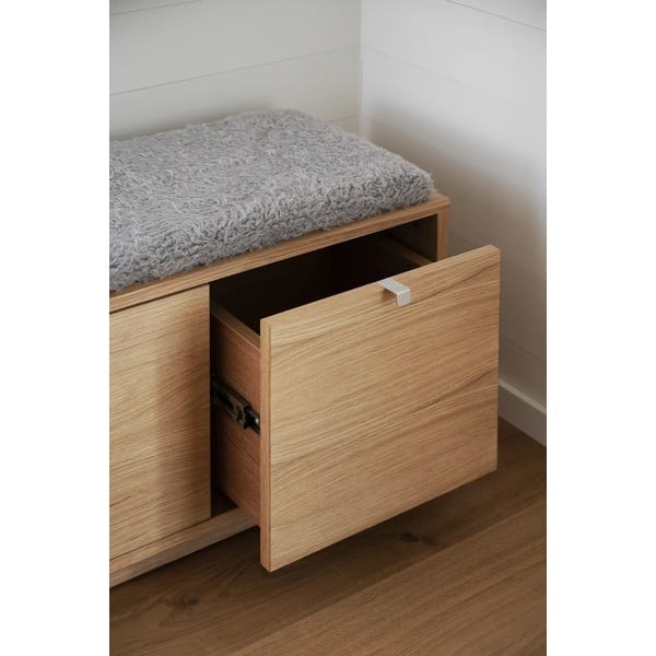 Botník v dekoru dubu s lavicí v šedo-přírodní barvě Confetti – Rowico-image-1