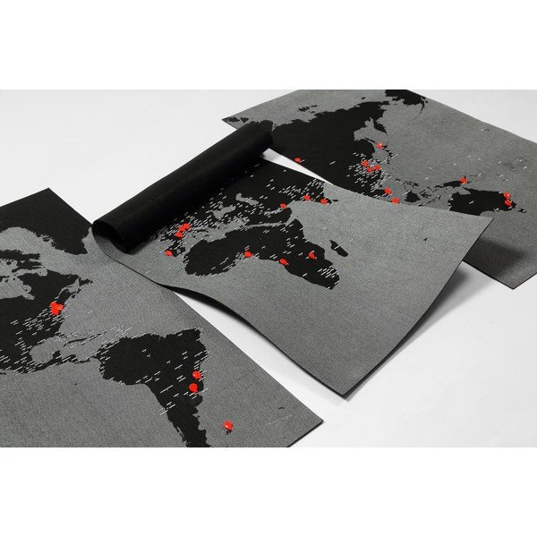 Černá nástěnná mapa světa Palomar Pin World XL, 198 x 124 cm-image-2