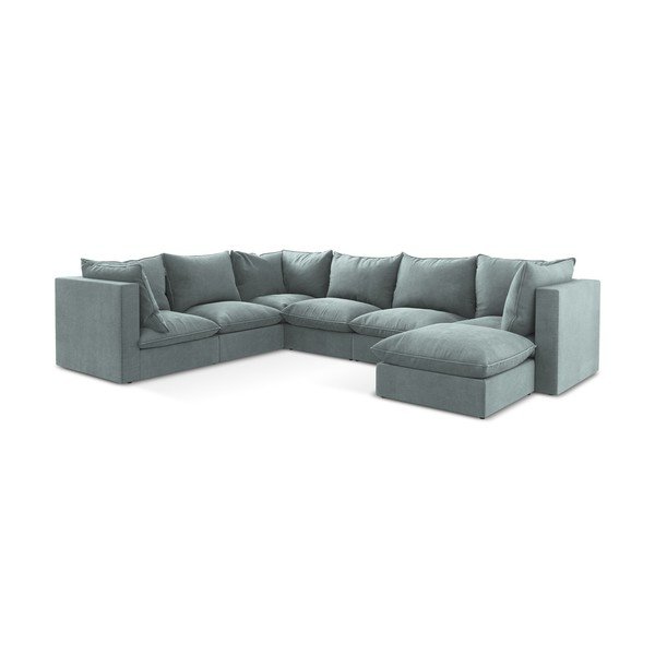 Modrá rohová pohovka (levý roh/do "U") Manao – Makamii