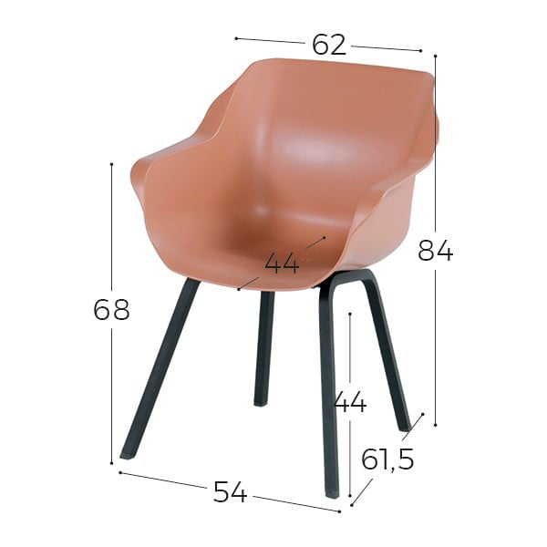 Oranžové plastové zahradní židle v sadě 2 ks Sophie – Hartman-image-2