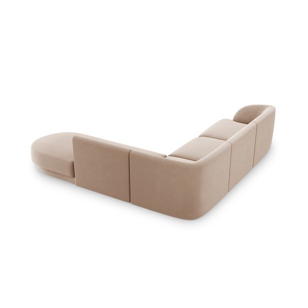 Béžová sametová rohová pohovka (pravý roh) Miley  – Micadoni Home-image-4