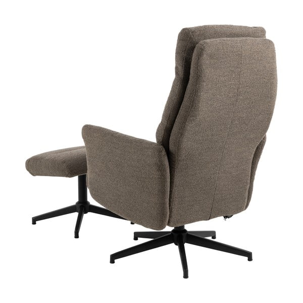 Šedo-hnědé relaxační křeslo z textilie bouclé London – Actona-image-4