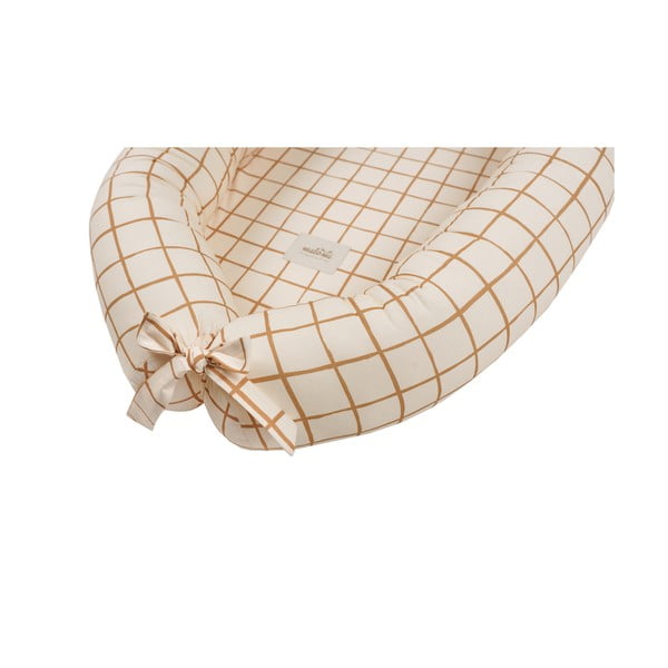 Béžové hnízdečko pro miminko Camel Check – Malomi Kids-image-2