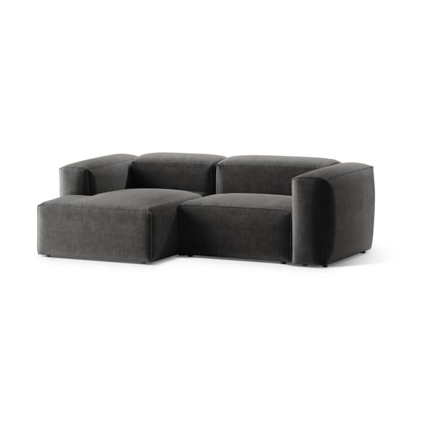 Tmavě šedá rohová pohovka (levý roh/s lenoškou) Bergamo – Cosmopolitan Design-image-2