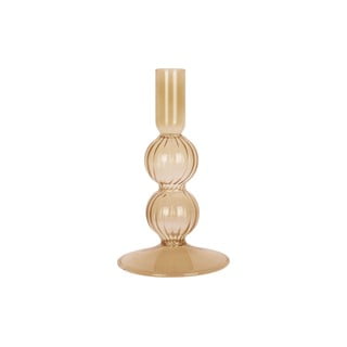 Světle hnědý skleněný svícen PT LIVING Swirl Bubbles