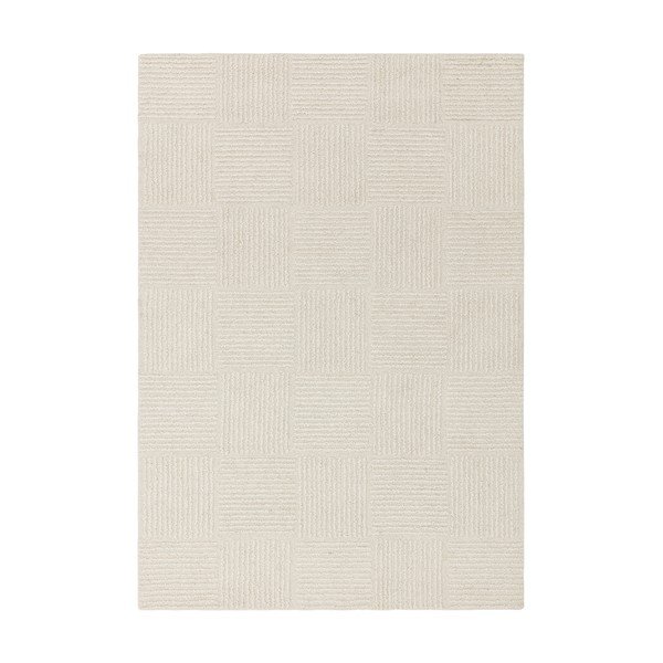 Slonovinový ručně tkaný vlněný koberec 120x170 cm Zennith Grid – Asiatic Carpets