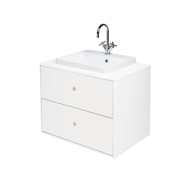 Bílá závěsná skříňka s umyvadlem bez baterie 80x62 cm Color Bath – Tom Tailor-image-2