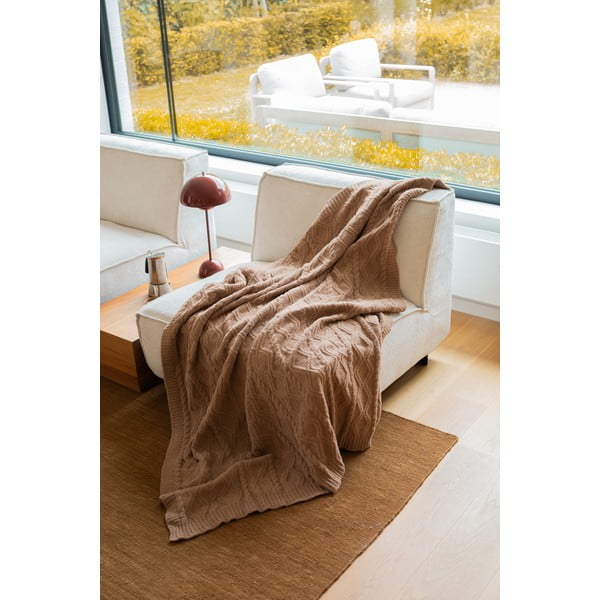 Hnědá deka z mikroplyše 130x170 cm Aspen – Tiseco Home Studio-image-1