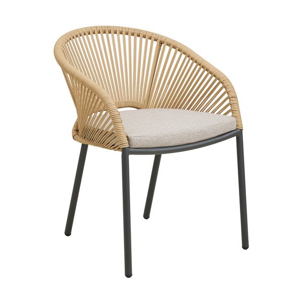 Béžová kovová/polstrovaná zahradní židle Novella – House Nordic