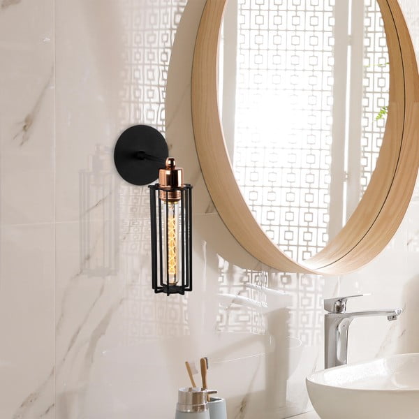 Černé nástěnné svítidlo ø 8 cm Likya – Opviq lights-image-1