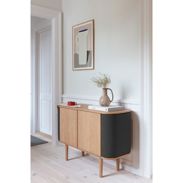 Nízká komoda v dekoru dubu v antracitovo-přírodní barvě 109x75 cm Treasures – UMAGE-image-1