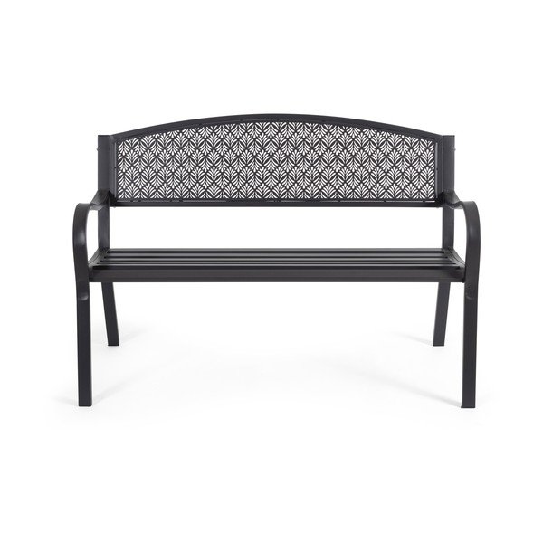 Antracitová kovová zahradní lavice Lizette – Bizzotto