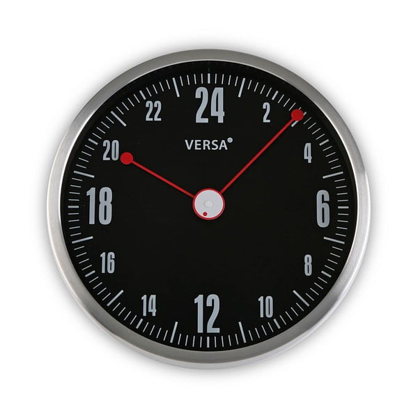 Černé kulaté nástěnné hodiny Versa Inga, ø 30 cm