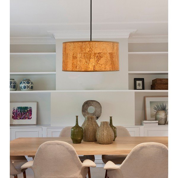 Koňakově hnědé závěsné svítidlo s textilním stínidlem ø 30 cm Ecoline – Candellux Lighting-image-1