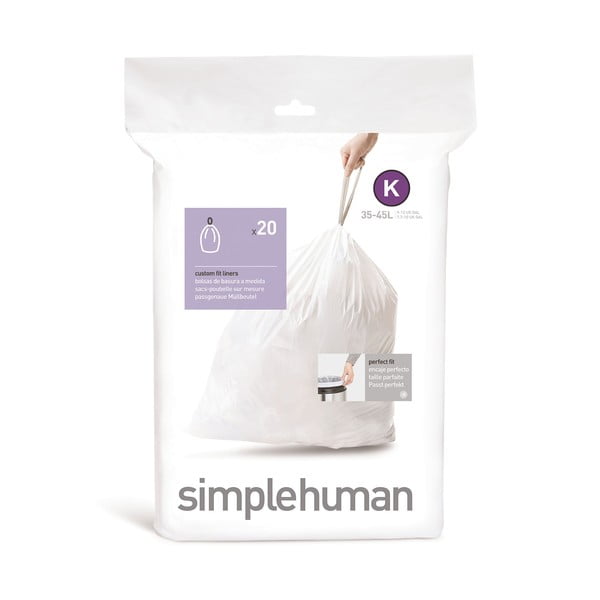 Stahovací pytle na odpadky v sadě 20 ks 45 l K – simplehuman