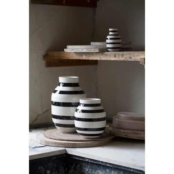 Černo-bílá kameninová váza Kähler Design Omaggio, výška 30,5 cm-image-3
