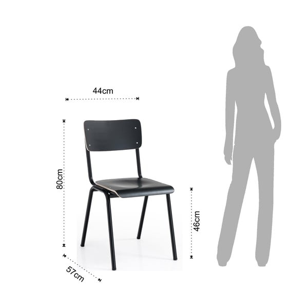 Černé jídelní židle v sadě 2 ks Old School - Tomasucci-image-4