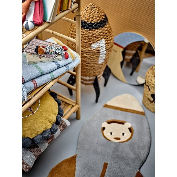 Modro-hnědý vlněný dětský koberec 60x100 cm Space – Bloomingville Mini-image-2
