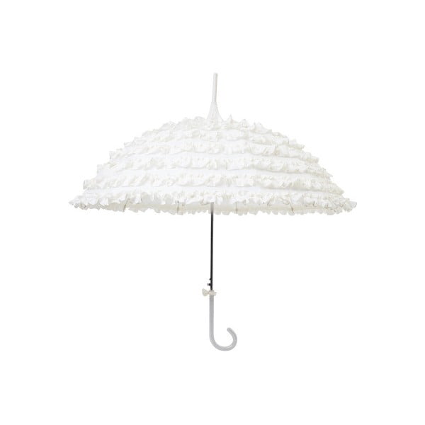 Bílý holový deštník Frills, ⌀ 90 cm