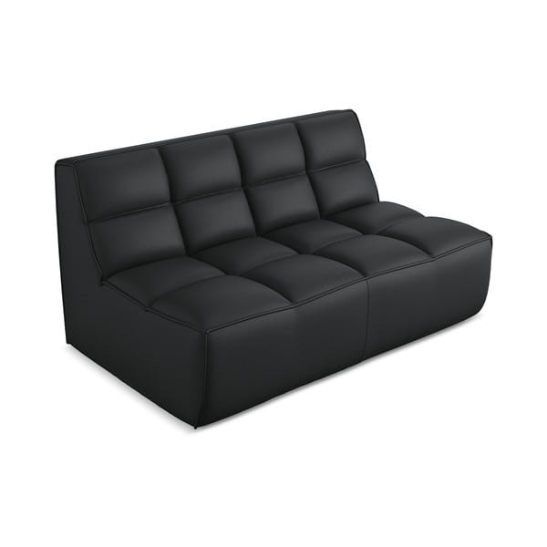 Černý modul pohovky z imitace kůže Kalai – Makamii-image-2